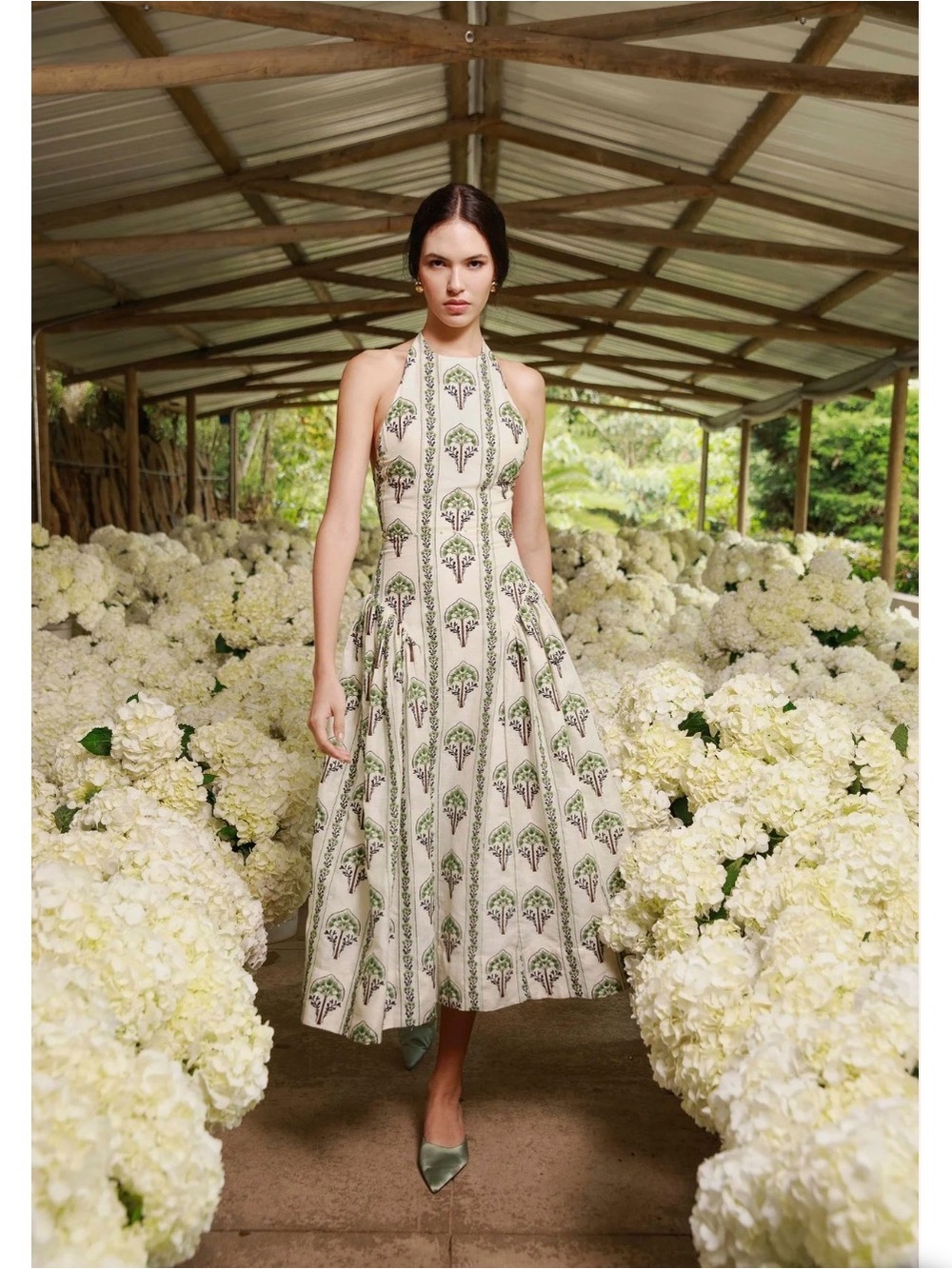 Embroidered Linen Designer Dress